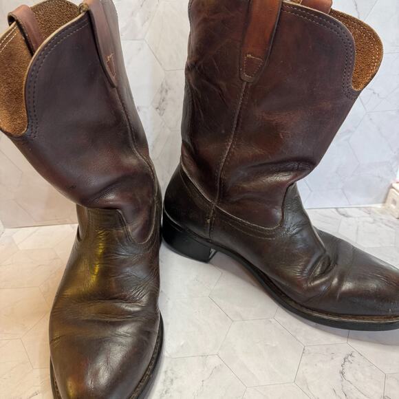 BILTRITE Boot Georgia Men Sz 9 D Brown Leather Pull-on Western Mid Calf main image 4